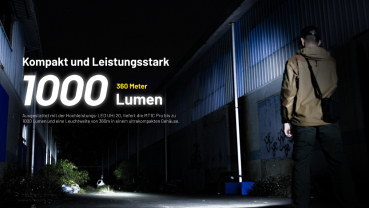 Preview: Nitecore Pro MT1C PRO Taschenlampe 1000 Lm inkl Li-ion Akku