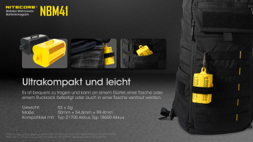 Nitecore Batteriemagazin NBM41 - schwarz