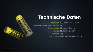 Nitecore  14500 Akku 1000mAh - NL1410