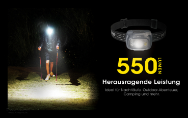 Preview: Nitecore Pro Kopfleuchte NU31 orange - 550 Lumen