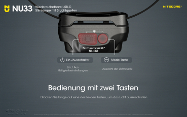 Nitecore Pro Kopfleuchte NU33 - 700 Lumen