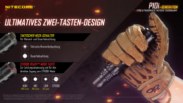 Preview: Nitecore Pro Taschenlampe P10i - 1800 Lumen