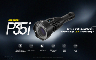 Preview: Nitecore Pro Taschenlampe P35i - LED & Laser-Licht