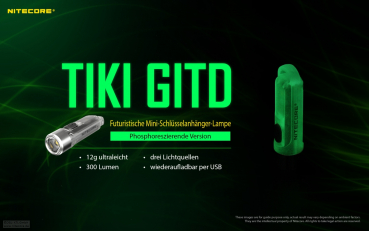 Nitecore Keyring TIKI Schlüsselbundlampe GTID - Glow in the dark