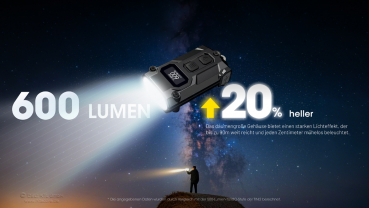 Nitecore Taschenlampe TINI 3 schwarz - 600 Lumen, OLED-Display