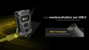 Nitecore Taschenlampe TINI 3 schwarz - 600 Lumen, OLED-Display