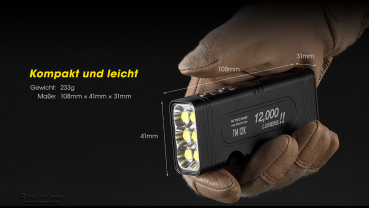 Preview: Nitecore Pro Taschenlampe Nitecore TM12K - 12000 Lumen