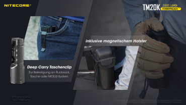 Nitecore Pro Taschenlampe TM20K - 20000 Lumen inkl. Akku