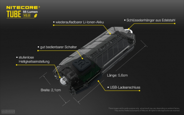 Nitecore Keychain Schlüsselbundlampe Tube 2.0 - blau