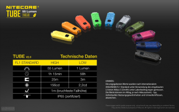 Nitecore Keychain Schlüsselbundlampe Tube 2.0 - schwarz