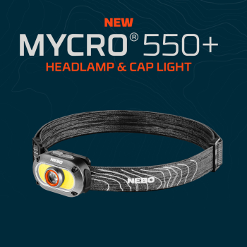 Preview: NEBO MYCRO 550 gray rechargeable headlamp, 550 lumens