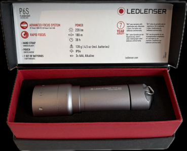 Preview: Led Lenser Taschenlampe P6S silber Gift Box