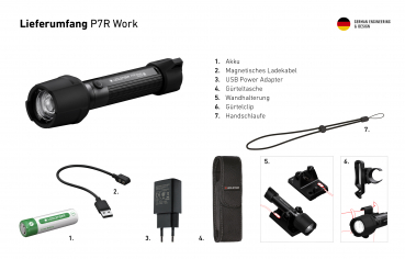 Led Lenser Taschenlampe P7R Work inkl. Li-ion Akku