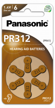 Panasonic Hörgerätebatterie Zincair PR312 - 6er Blister