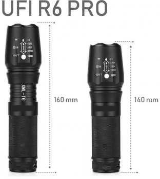 Infinio UFI Fokus R6 PRO V2.0 fokussierbar Cree XML-T6 bis 1000 LED Lumen