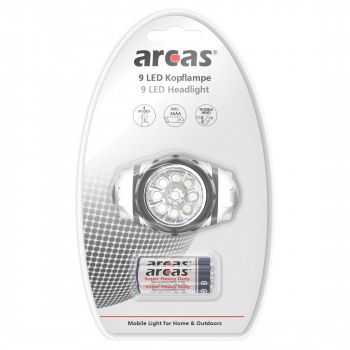Camelion/Arcas AHL 9er LED Stirnleuchte inkl. Batterien