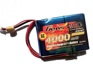 Grepow 4000mAh 7,4V RX 2S1P Lipo Akku mit JST-XH-Stecker