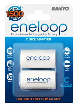 Panasonic Eneloop Adapter von AA auf Baby C 2er Blister