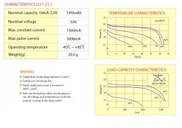 Preview: Eve ER17335 CR-2/3A 3,0V Lithium Manganese
