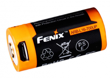 Fenix ARB-L16-700U Akku Micro USB 16340 PCB Protection 700 mAh - 1er Box