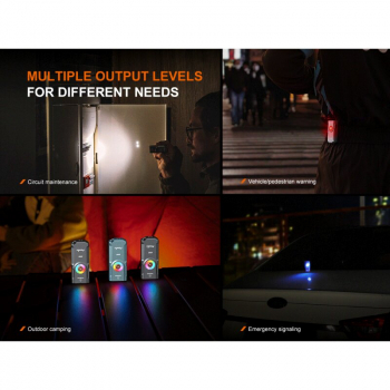 Fenix E06R Schlüsselbundleuchte Weißes+UV+Laser Licht Grau