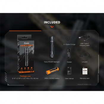 Fenix ​​Tactical PD32R Hybrid Flashlight including 3400mAh Battery