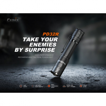 Preview: Fenix Tactical PD32R Hybrid Taschenlampe inkl. 3400mAh Akku