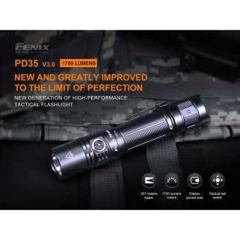 Preview: Fenix PD35 V3.0 Cree XP-L HI V3 LED Taschenlampe 1700 Lumen