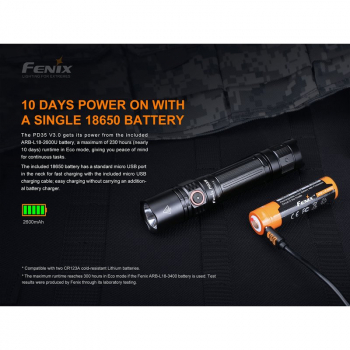 Preview: Fenix PD35 V3.0 Cree XP-L HI V3 LED Taschenlampe 1700 Lumen