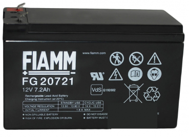 Fiamm FG 20721 Blei-Vlies 4,8 mm 12V 7,2 Ah VDS Zulassung