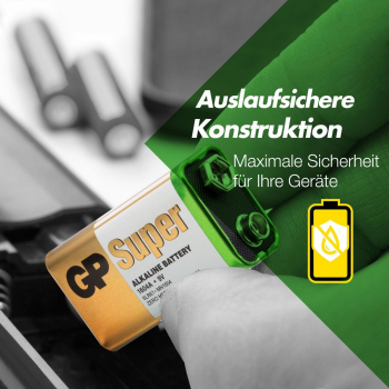 GP Super Alkaline 6LR61-E522-9V-E-Block - 1er Blister