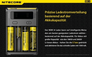 Nitecore Ladegerät Intellicharge NEW I4 Li-Ionen + NiMH Charger