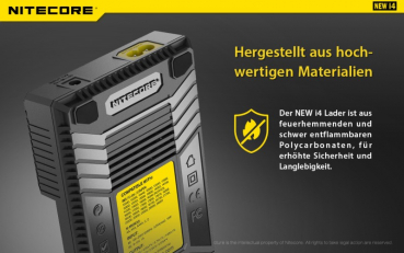 Preview: Nitecore Ladegerät Intellicharge NEW I4 Li-Ionen + NiMH Charger