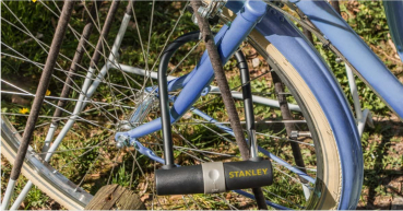 STANLEY Bügelschloss Fahrrad 14mm x 247 mm, 3 Schlüssel, S755-201, Fahrradschloss mit Halterung