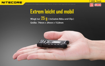 Nitecore Keyring Thumb Schlüsselbund-Lampe mit USB Ladefunktion