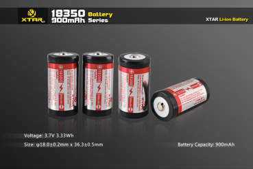 Preview: Xtar 18350 High Performance Li-Mn Akku 900 mAh 3,7V