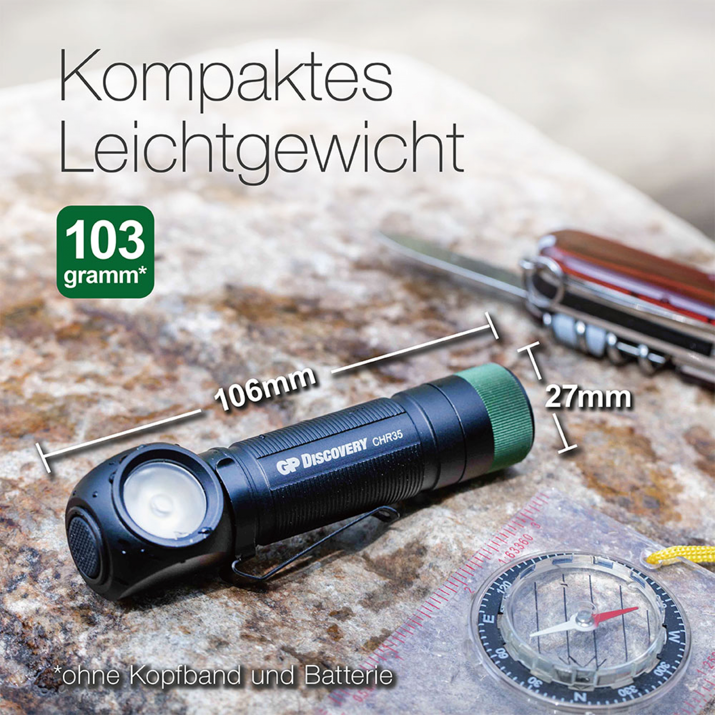 GP Stirnleuchte Discovery CH35 - 600 Lumen inkl. 18650 Akku