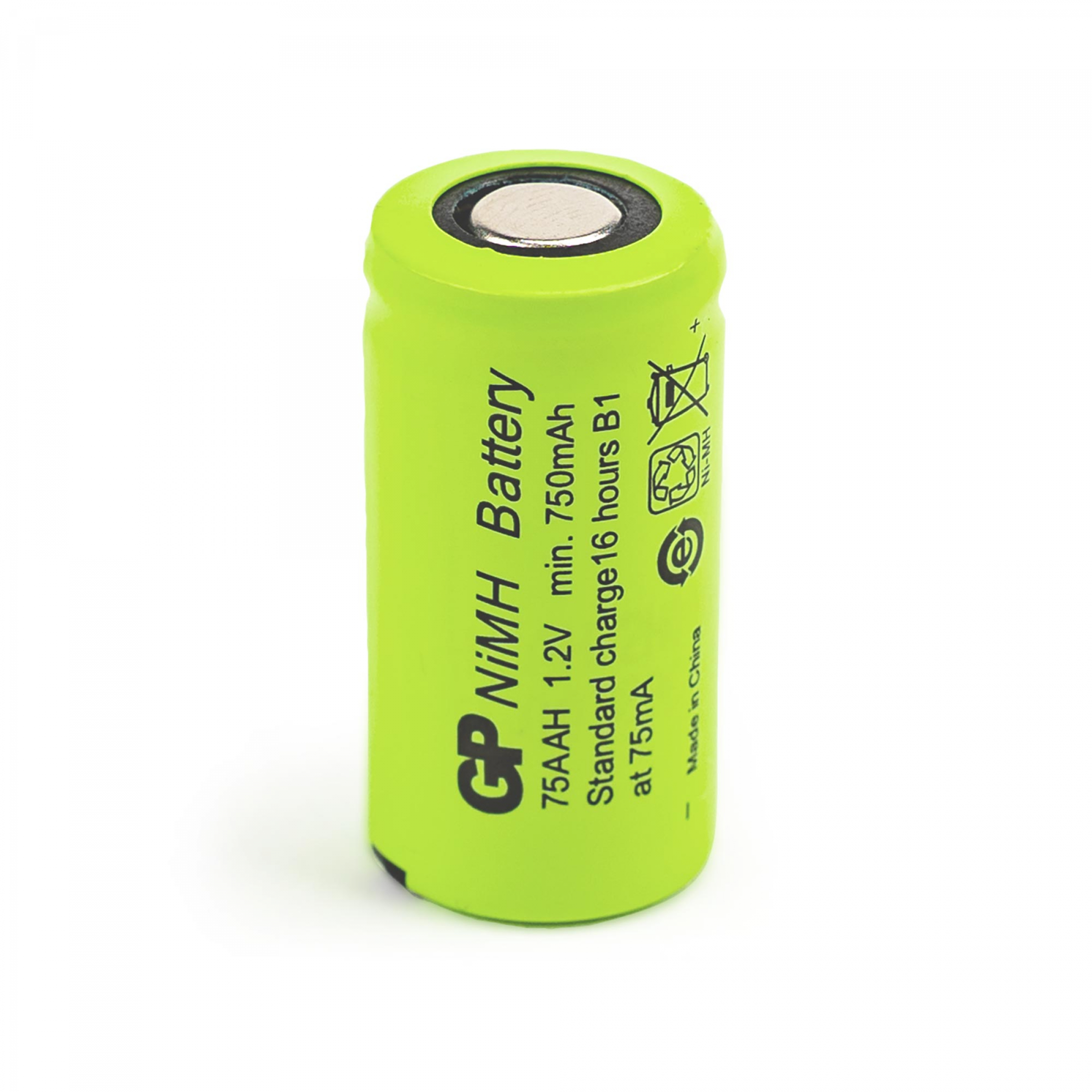 GP Industrieakku 2/3 AA Flattop NiMH - 1,2V - 750mAh - 50er Bulk