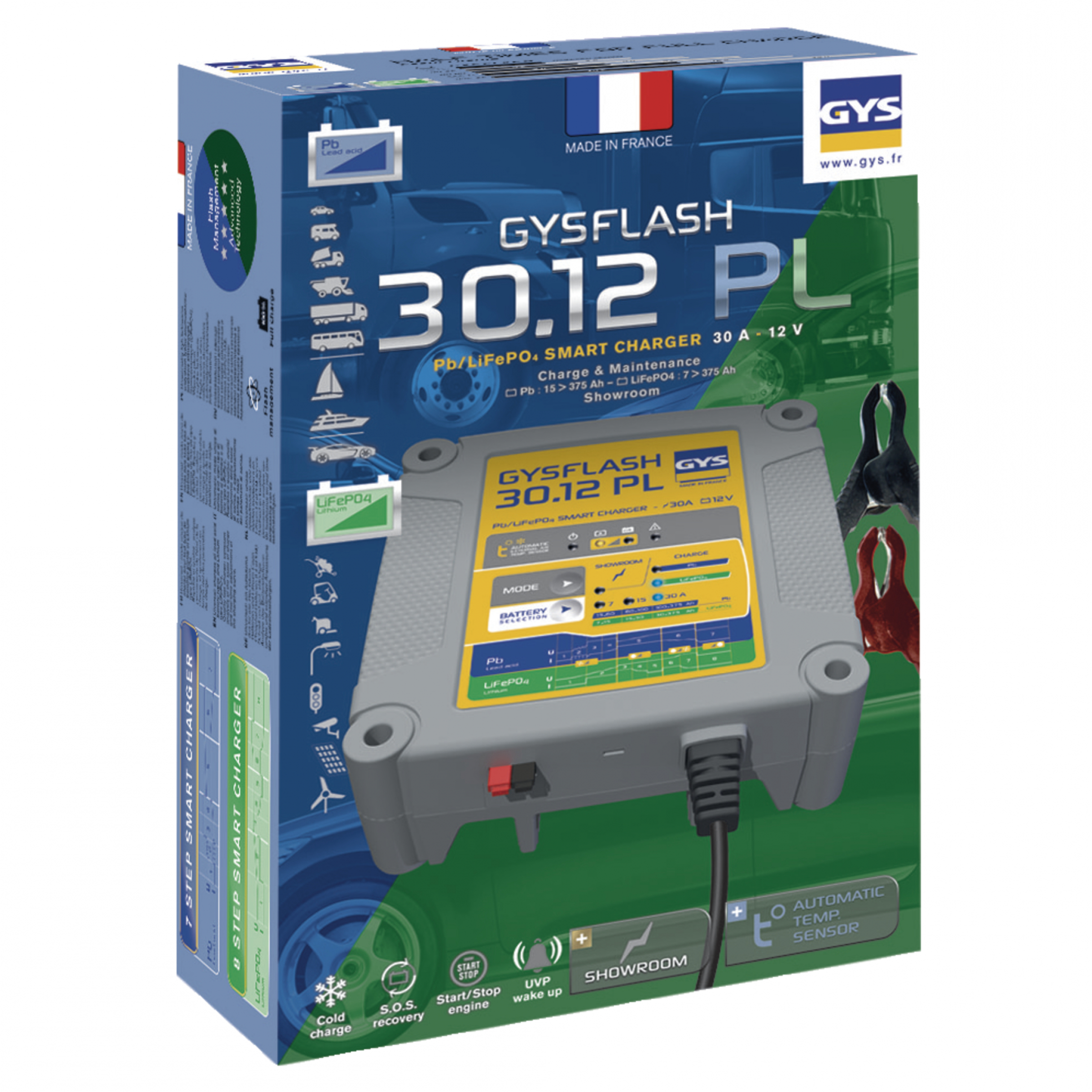 Gys Multicharger GYSFLASH 30.12 PL - 15Ah bis 375Ah