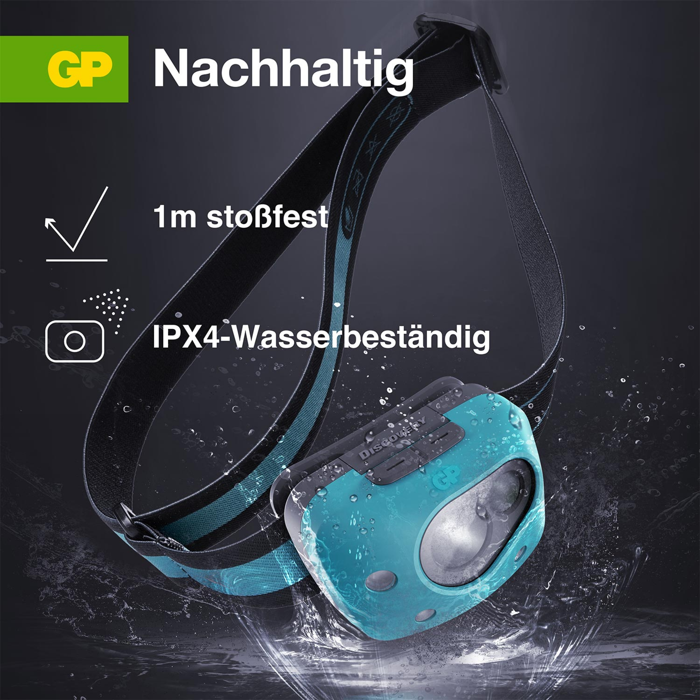 GP Stirnleuchte Discovery CH44 - Motion Sensor inkl. 3X AAA
