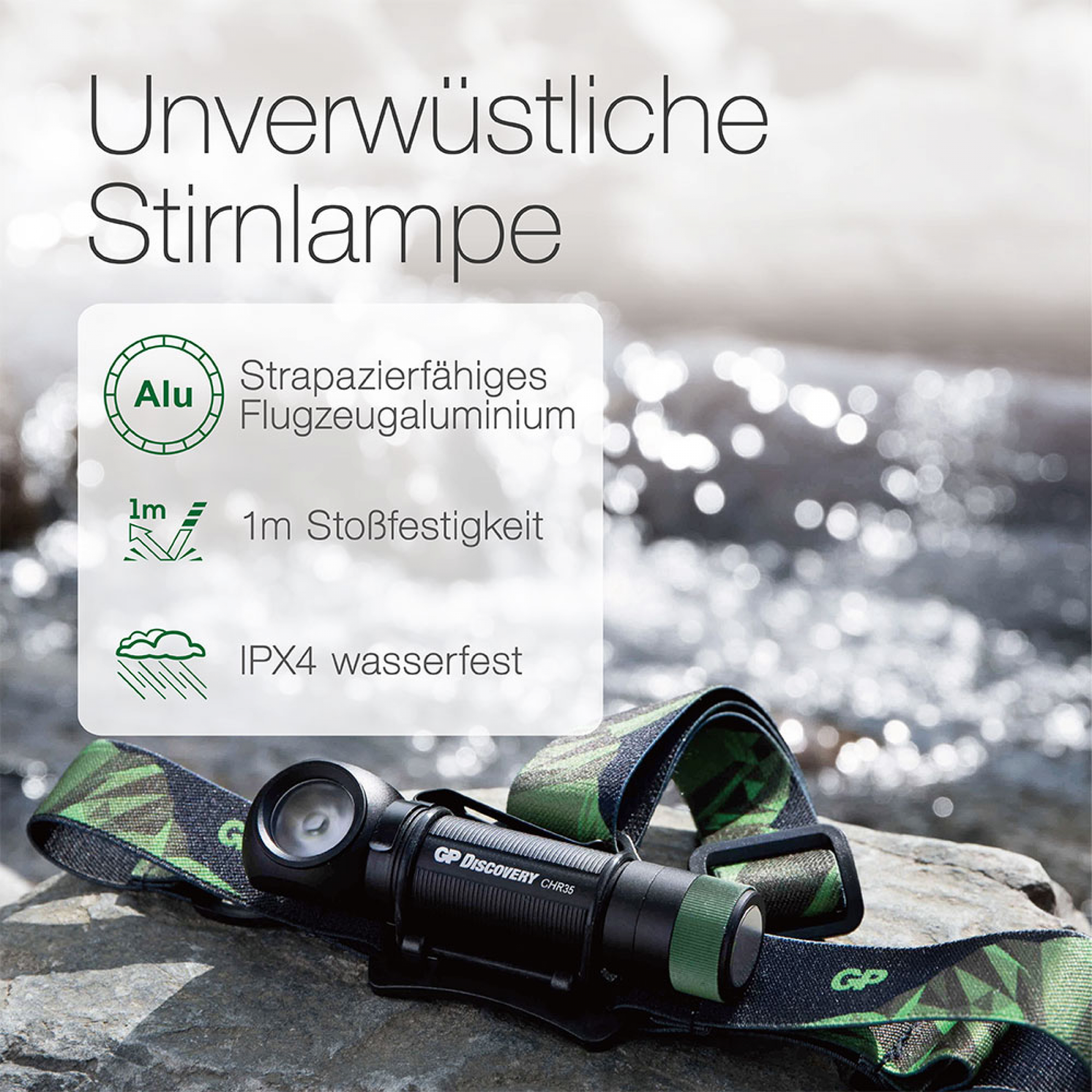 GP Stirnleuchte Discovery CH35 - 600 Lumen inkl. 18650 Akku
