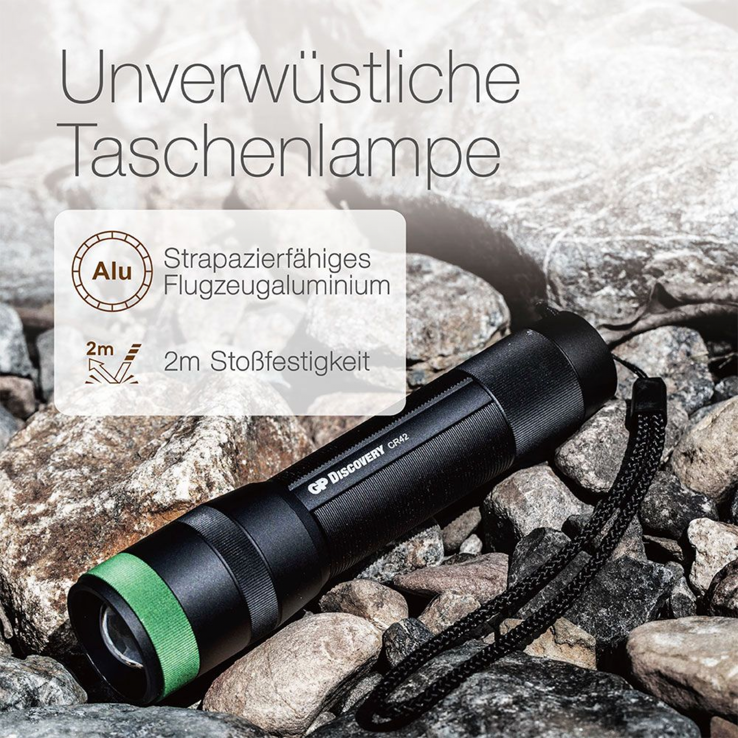 GP Taschenlampe Discovery CR42 - 1000 Lumen inkl. 18650 Akku