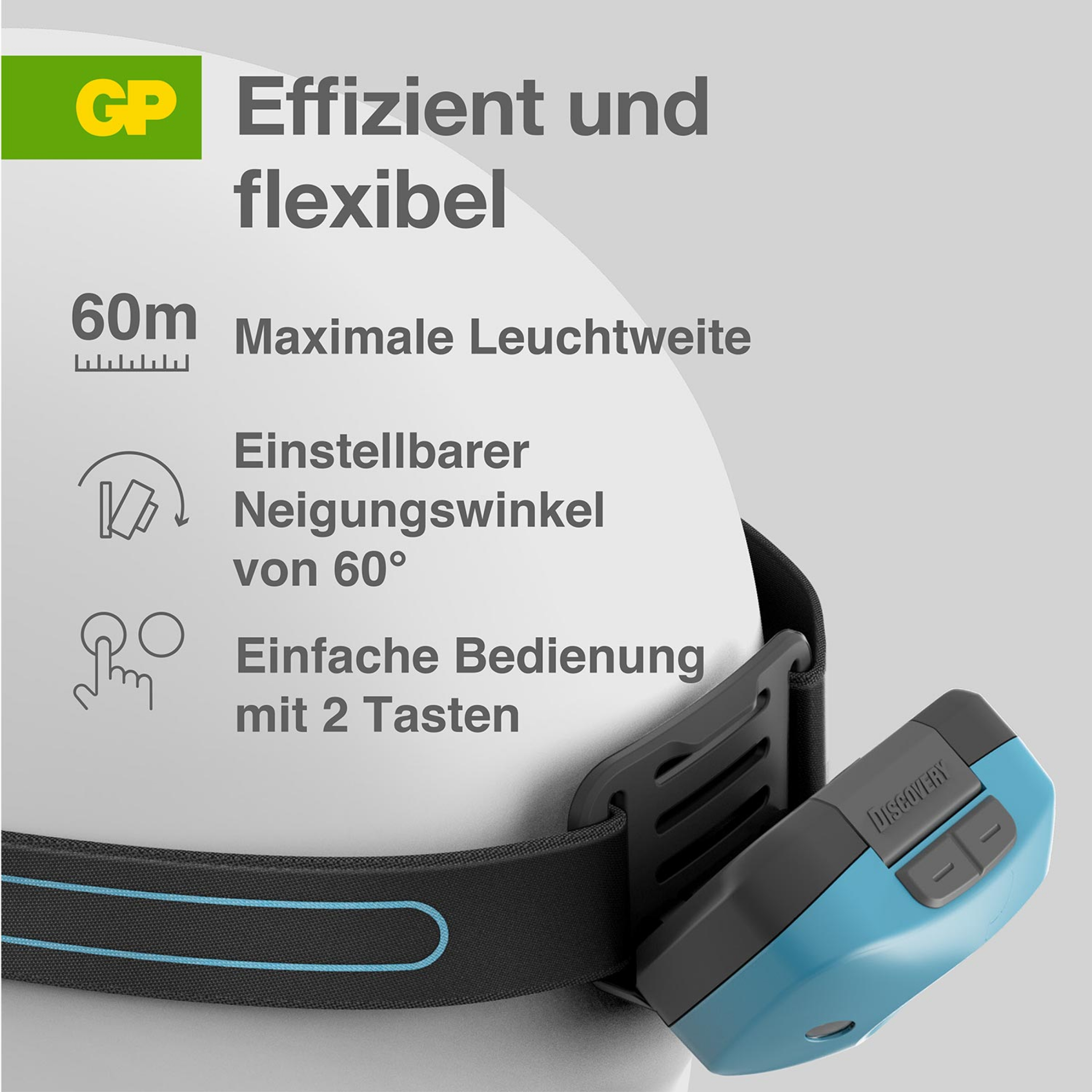 GP Stirnleuchte Discovery CH44 - Motion Sensor inkl. 3X AAA