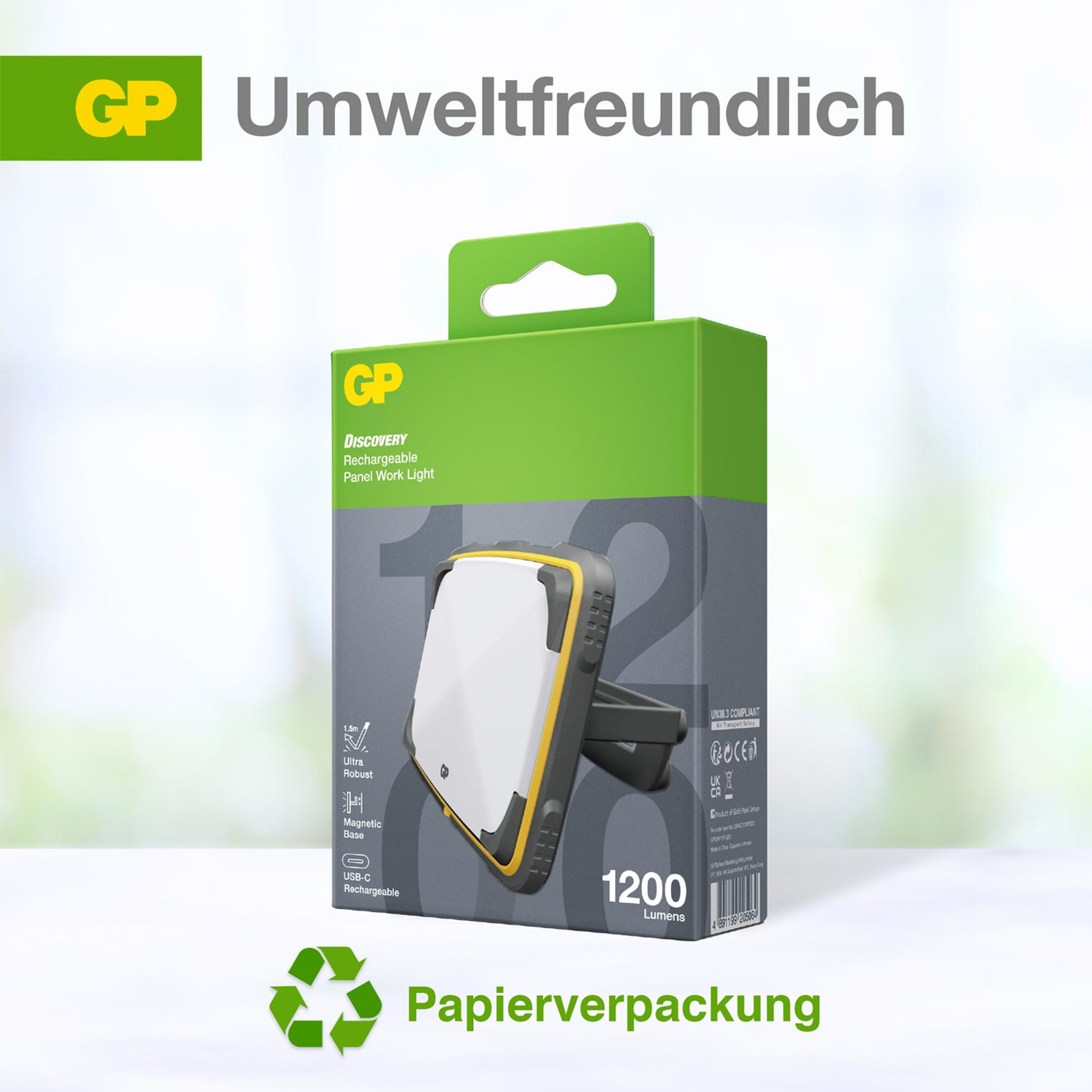 GP Panel Worklight Discovery GPCWP15 - 1200 Lumen Inkl. Akku