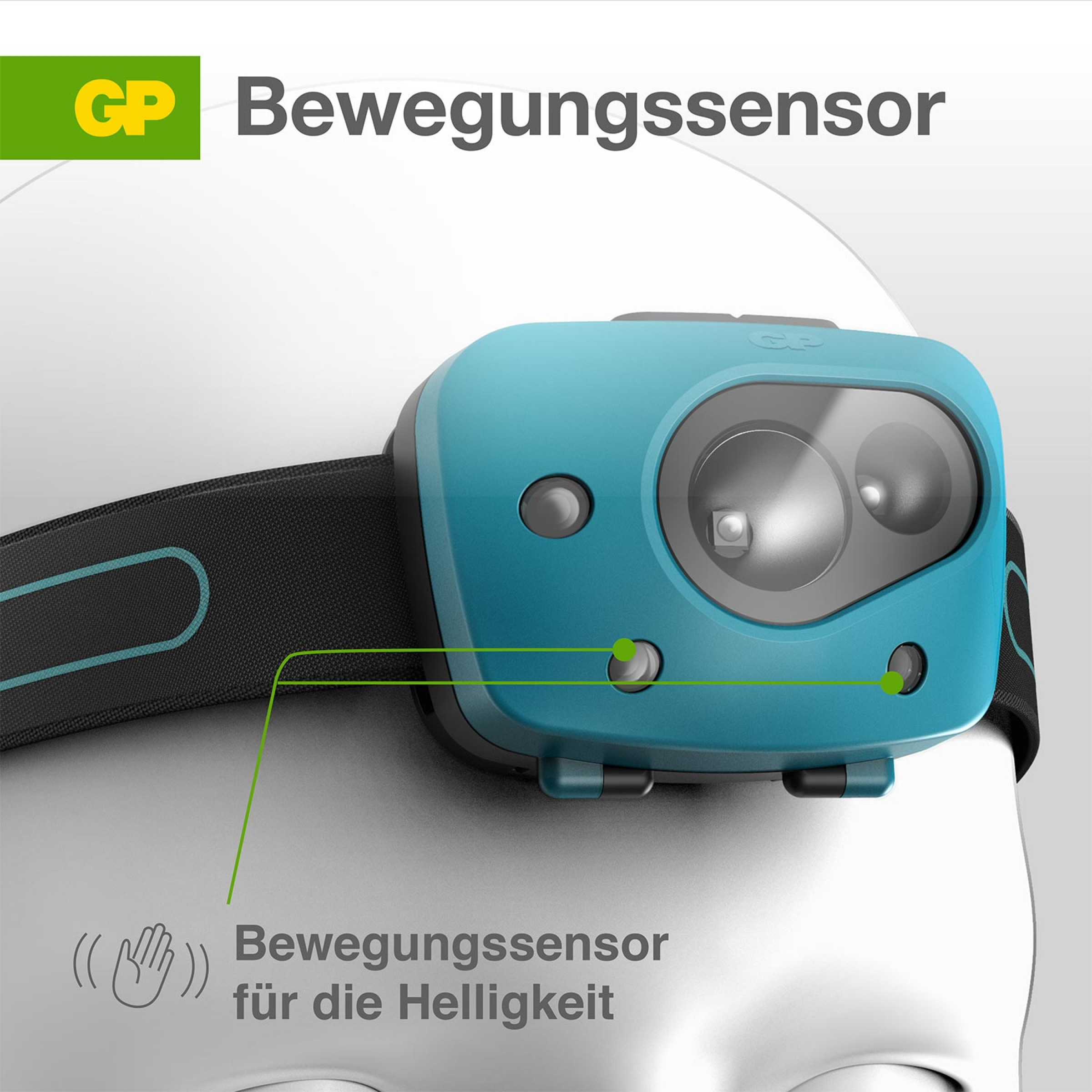GP Stirnleuchte Discovery CH44 - Motion Sensor inkl. 3X AAA