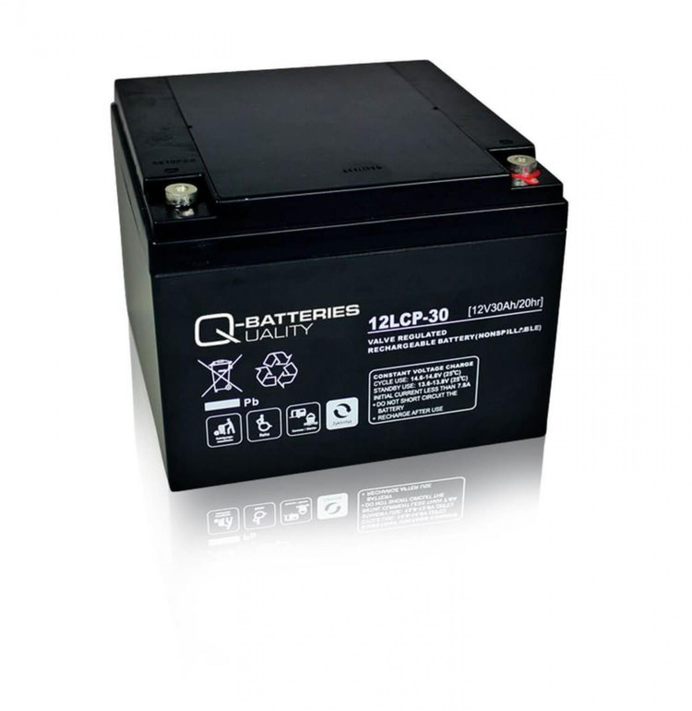 QU-Batterie 12LCP-30 Blei Akku Zyklentyp AGM - Deep Cycle VRLA 12V 30Ah