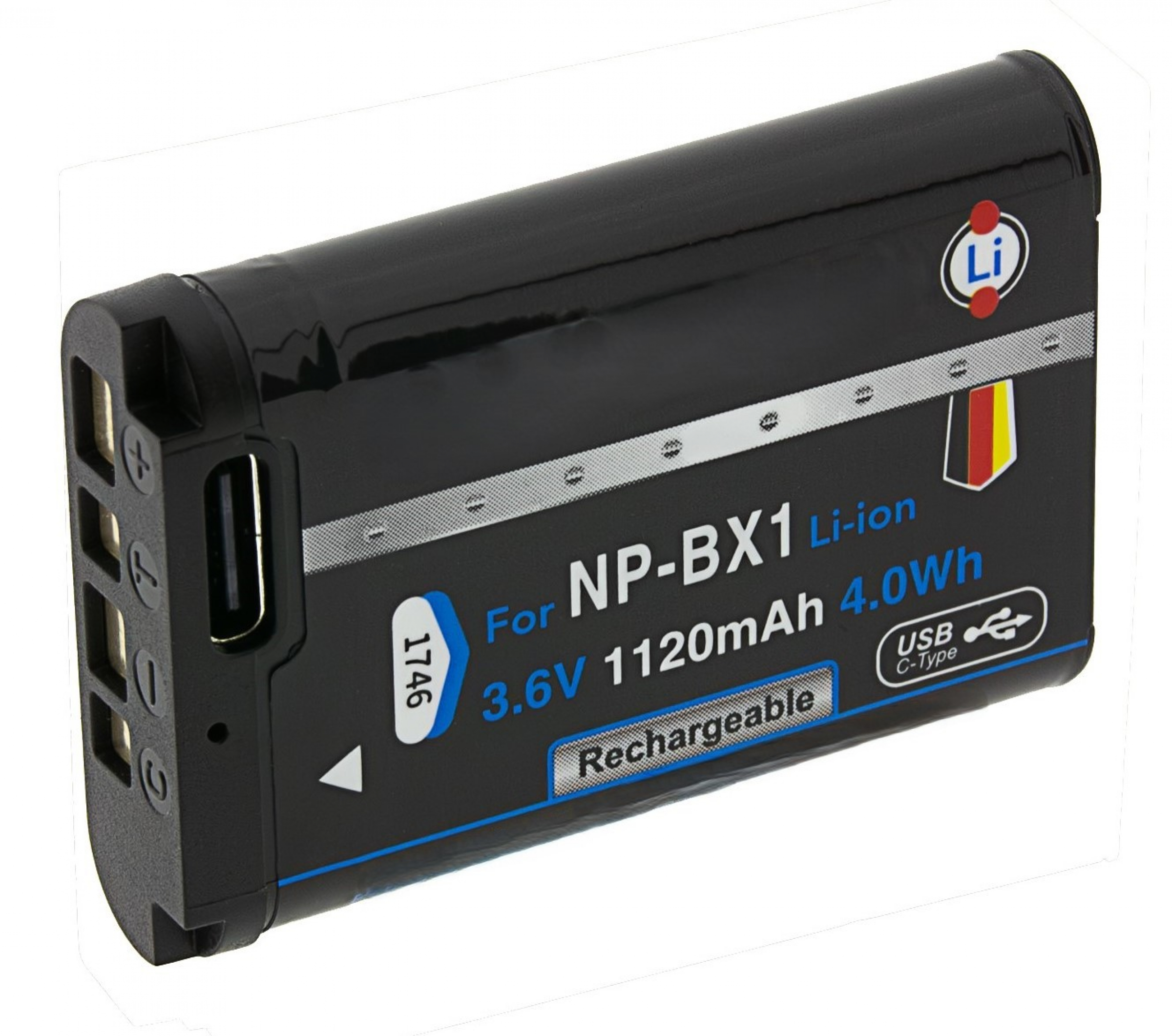 VTPro Akku mit USB-C Input für Sony CyperShot DSC RX100 NP-BX1 DSC HX300