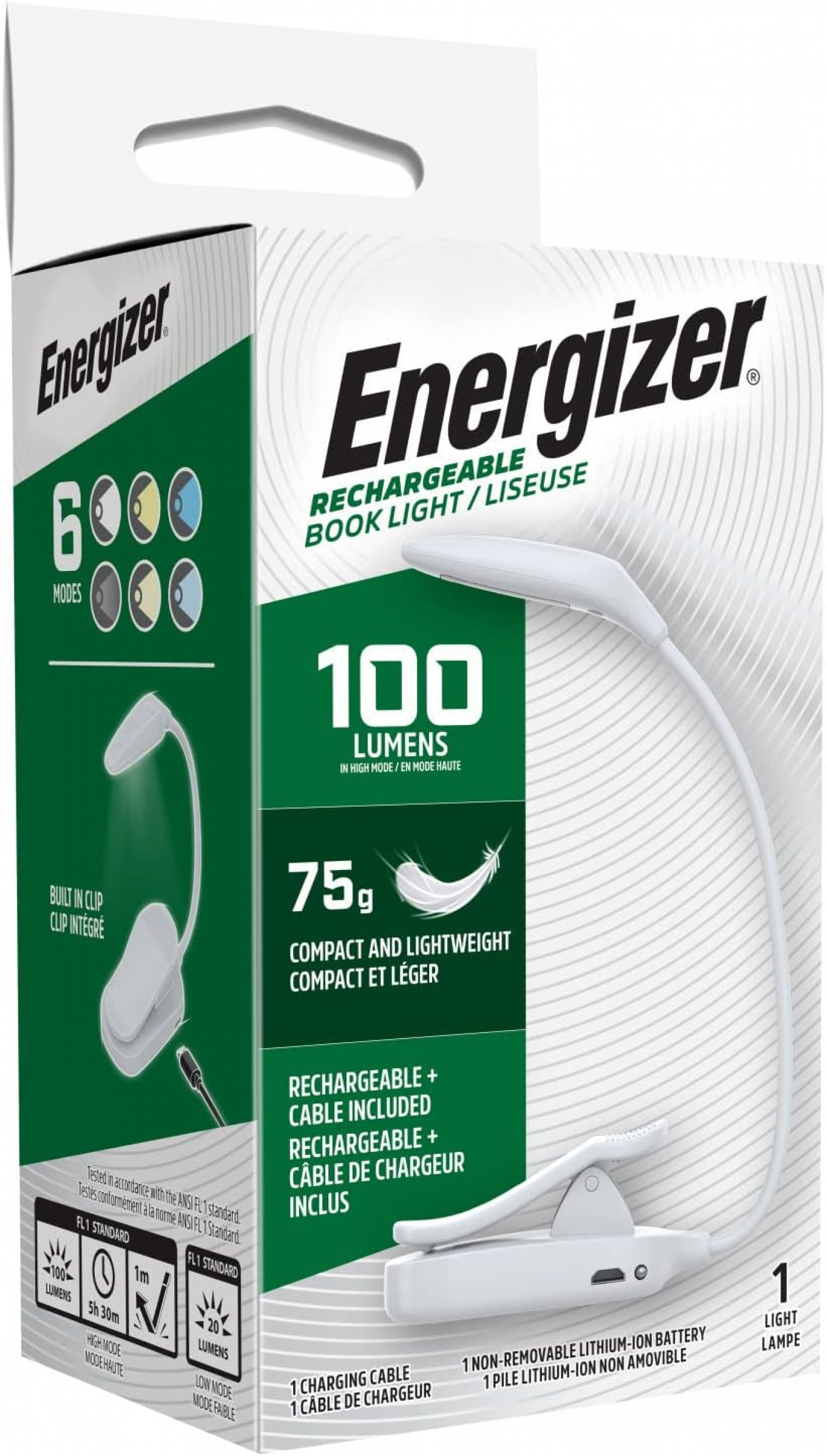 Energizer Buchleuchte Rechargeable Booklight weiss