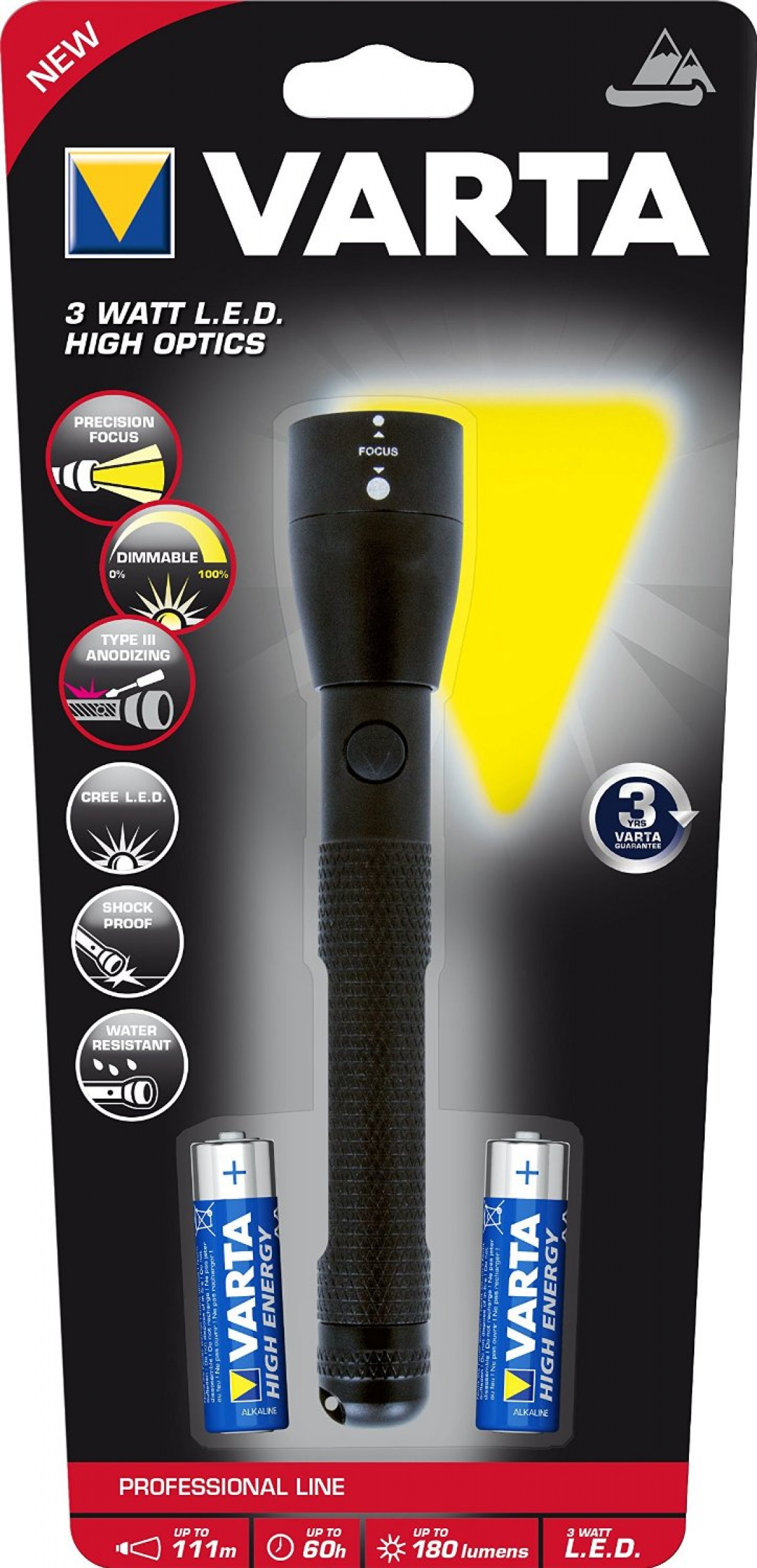 Varta 3w LED High Optics Light 2AA