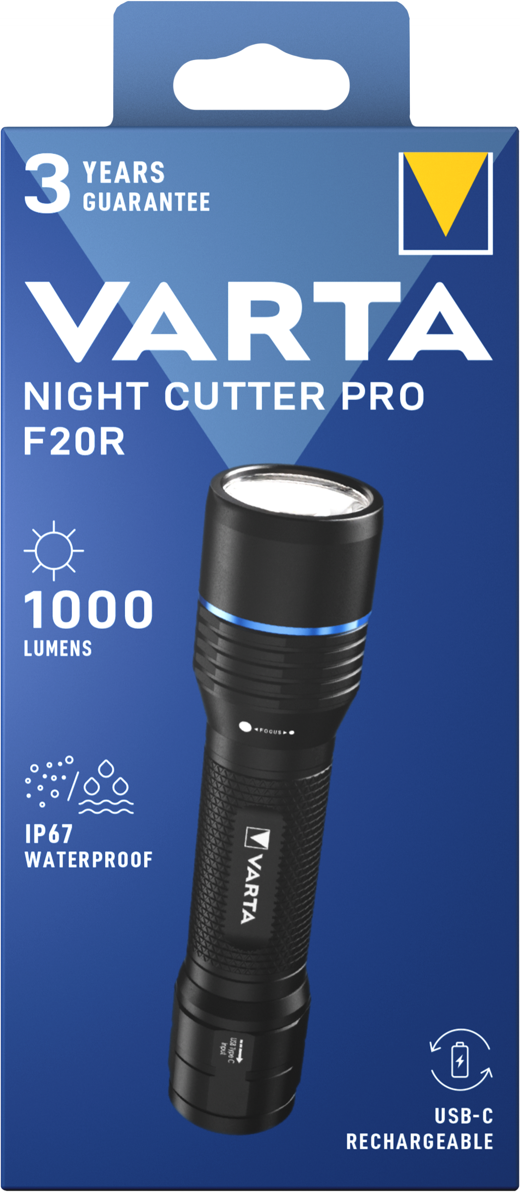 Varta Night Cutter Pro F20R Taschenlampe 1000 Lumen